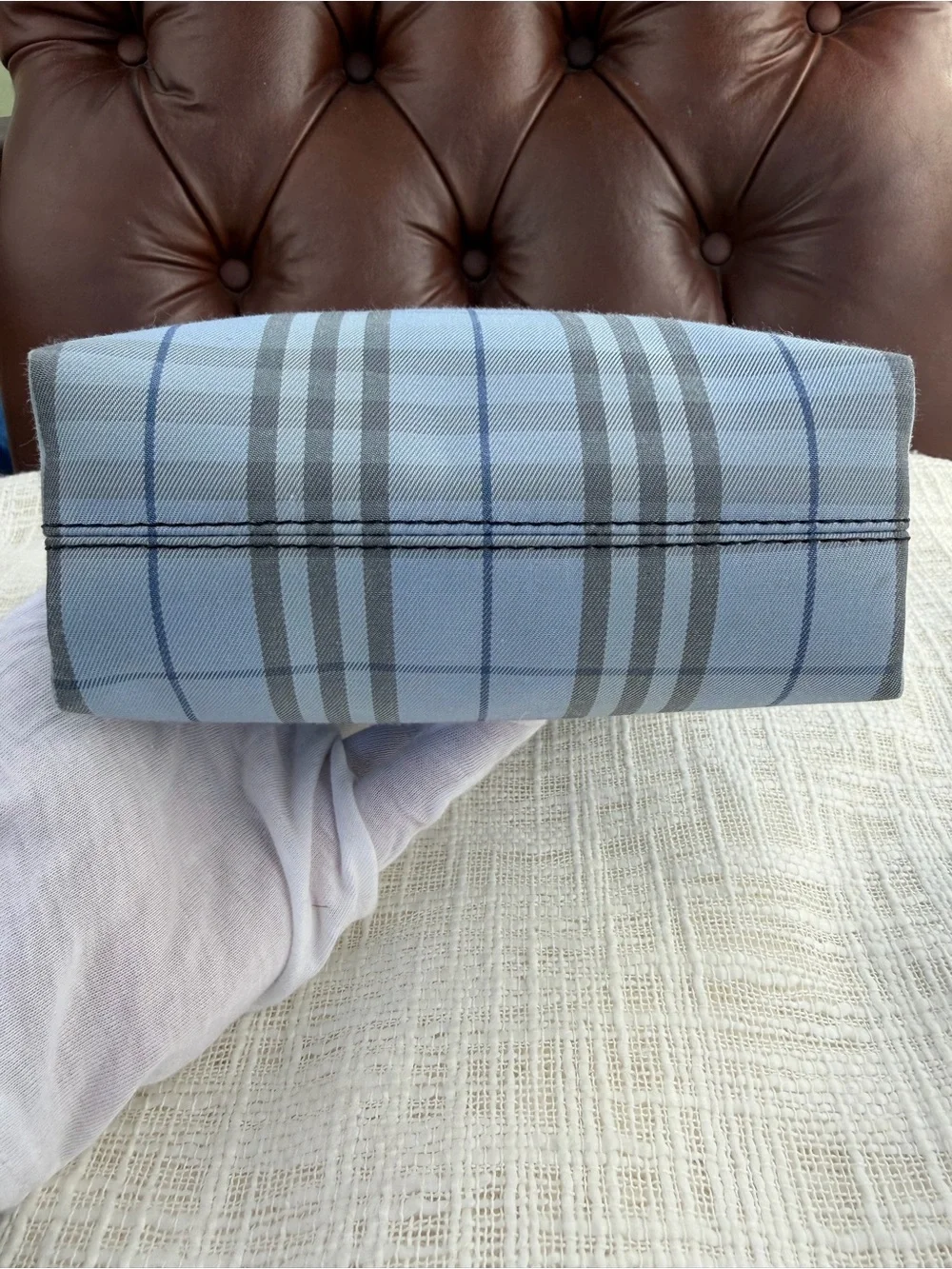 Burberry light blue Nova Check Mini Tote - Picture 7 of 14
